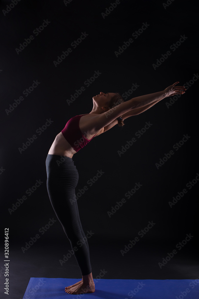 Young womanMountain with Arms Up and Backbend