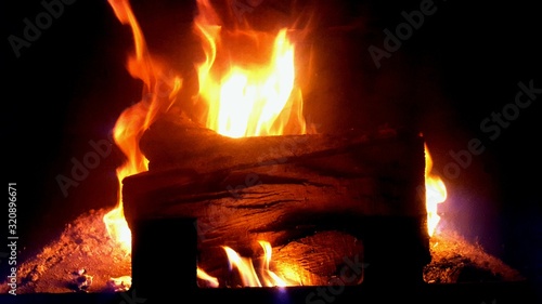 fire in the fireplace