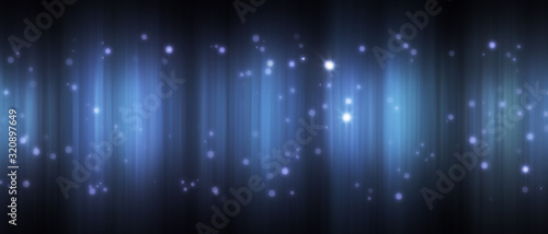 Fototapeta Naklejka Na Ścianę i Meble -  Bright blue bokeh lights abstract background. Flying particles or dust. Vivid lightning. Merry christmas design. Blurred light dots. Can use as cover, banner, postcard, flyer.