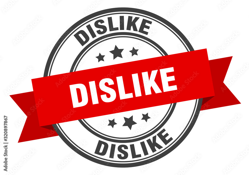 Fototapeta premium dislike label. dislikeround band sign. dislike stamp
