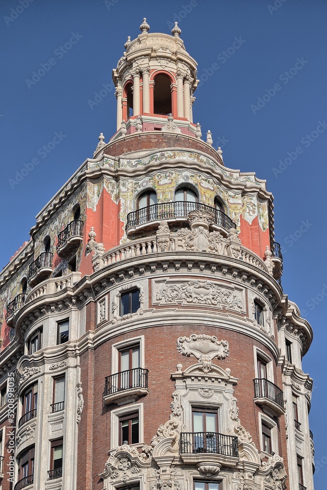 Banco de Valencia historical building in Pintor Sorolla street, Spain