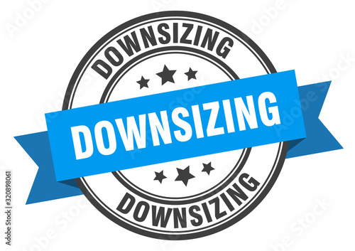 downsizing label. downsizinground band sign. downsizing stamp