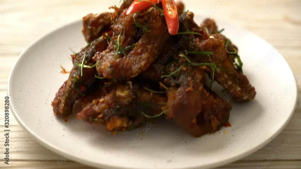 Stir Fried Catfish with Chili Paste - Asian food style Stir Fried Catfish with Chili Paste - Asian food style