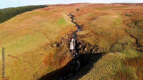 Glacially carved valley has a mouth on the northern channel of the Irish Sea in the city of Waterfoot. Glenariff, County of Atrim. photo