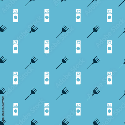 Set Hairbrush and Shaving gel foam on seamless pattern. Vector