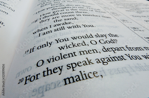 Bild auf Leinwand Psalm Verse 139 verse 19