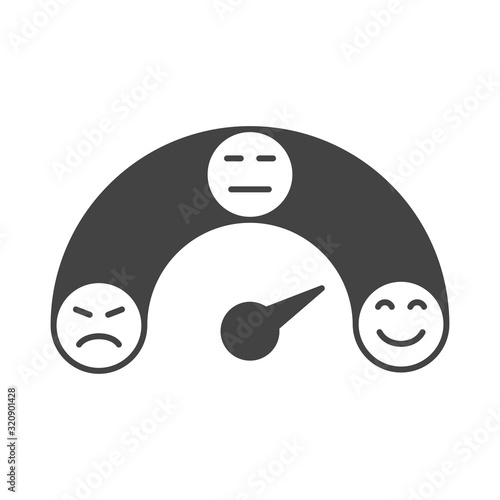 Customer feedback measurement round scale bad to great vector icon. Rating scale of customer satisfaction. The scale of emotions with smiles