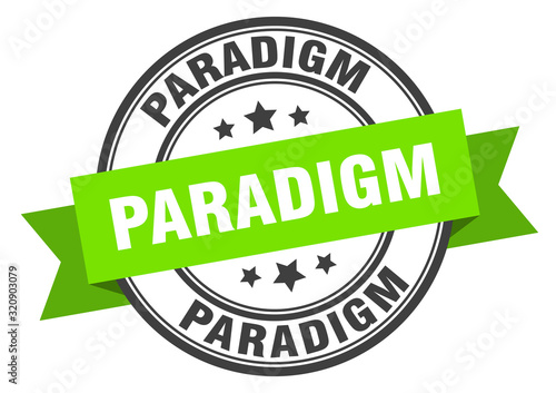 paradigm label. paradigmround band sign. paradigm stamp