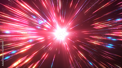 Valentines day wallpaper. Abstract explosion background. Exploding particles. Red color