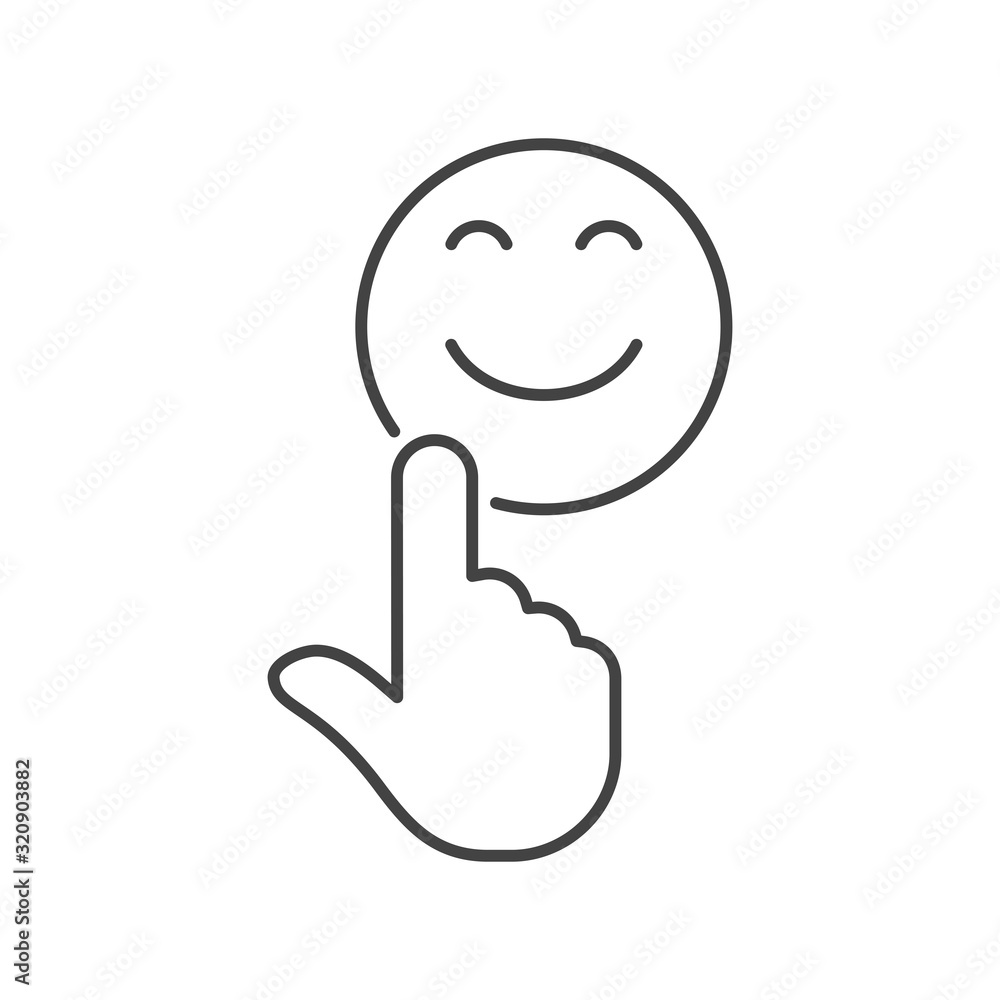 Smile line icon. Positive feedback rating sign. Customer satisfaction symbol. Outline concept. Thin line color Smile icon. Vector Smile line icon. Positive feedback rating sign. Customer satisfaction symbol. Outline concept. Thin line color Smile icon. Vector