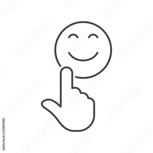 Smile line icon. Positive feedback rating sign. Customer satisfaction symbol. Outline concept. Thin line color Smile icon. Vector