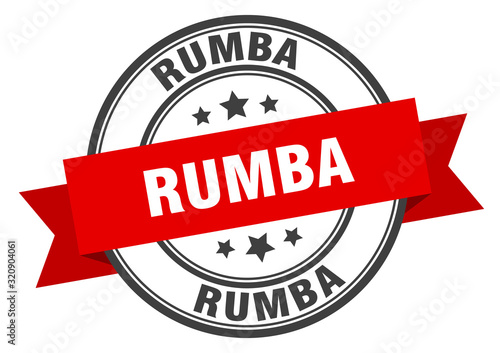 rumba label. rumbaround band sign. rumba stamp