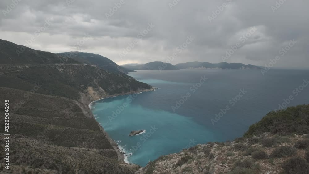 View of a beautiful sea and bay right before the storm - Cephalonia, Greece. View of a beautiful sea and bay right before the storm - Cephalonia, Greece.