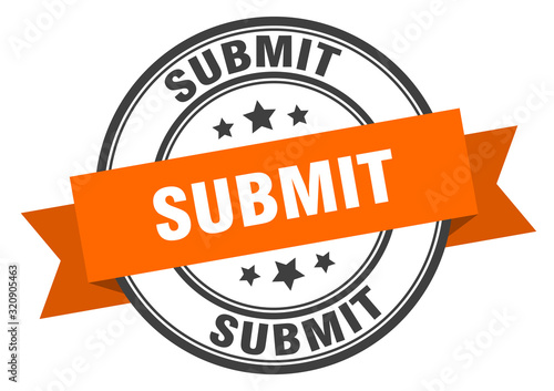 submit label. submitround band sign. submit stamp
