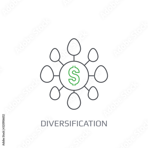 Financial Diversification, Diversified Investment Icon