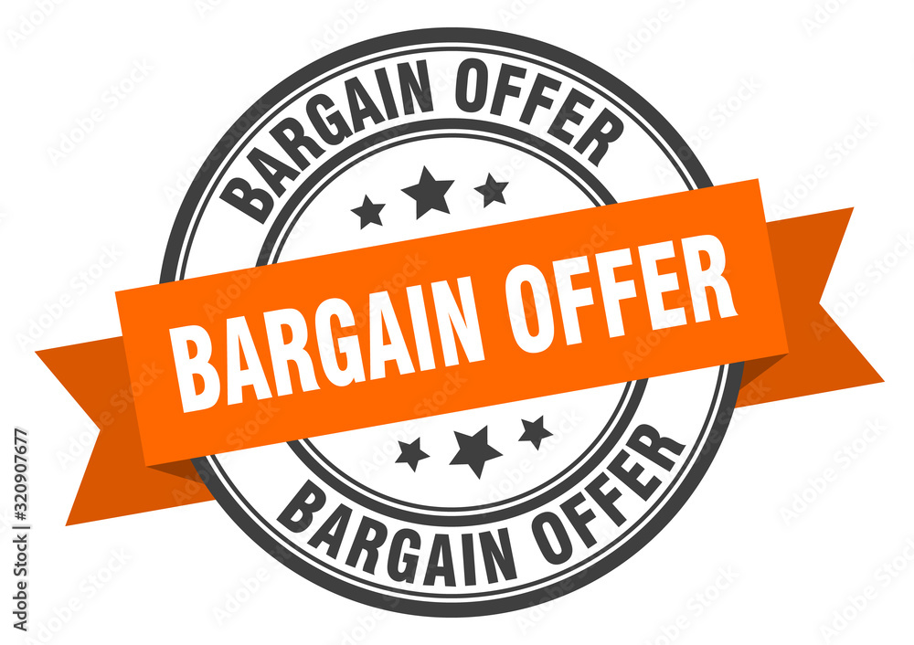 Fototapeta premium bargain offer label. bargain offerround band sign. bargain offer stamp