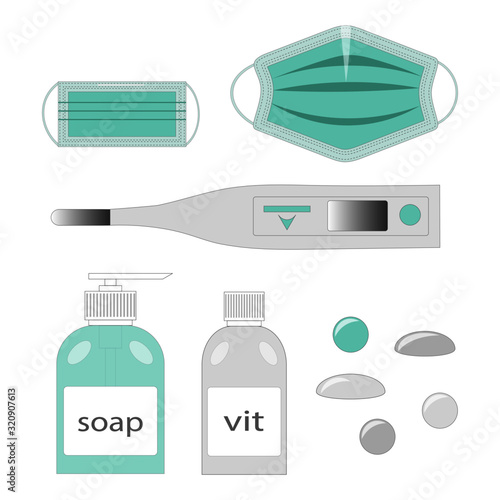 Set of  pharmacy products for your medical design.