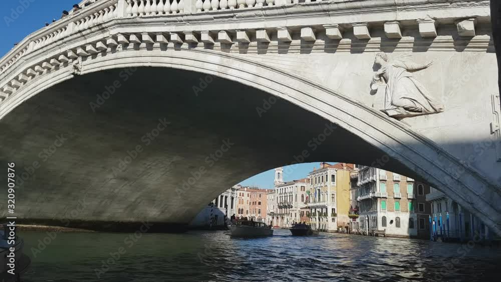 Motor Boat Traffic On The Grand Canal in Venice, Italy. Motor Boat Traffic On The Grand Canal in Venice, Italy.