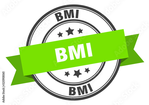 bmi label. bmiround band sign. bmi stamp