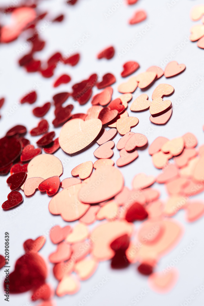 heart confetti background on the white heart confetti background on the white