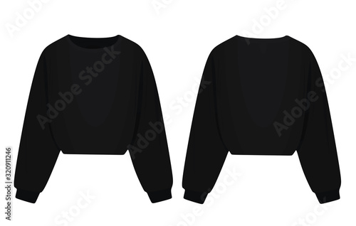 Long sleeve black blouse. vector illustration