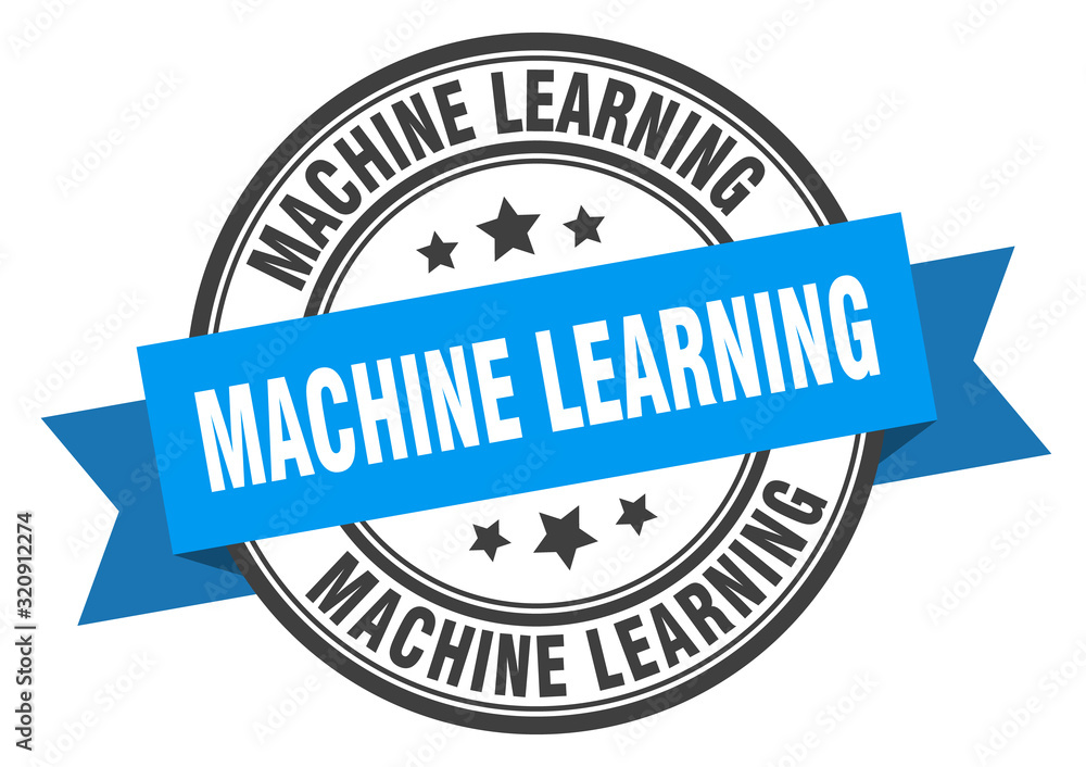 Obraz premium machine learning label. machine learninground band sign. machine learning stamp