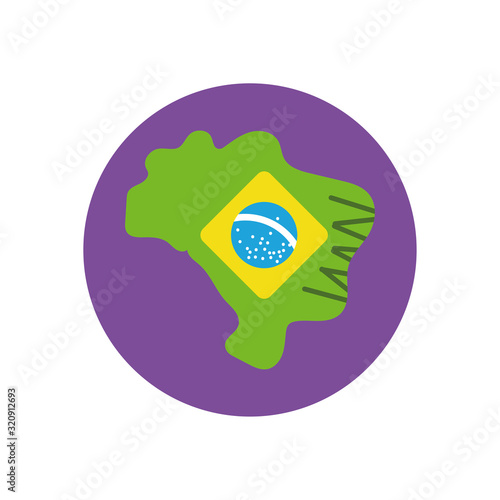 Isolated brazil flag map vector design