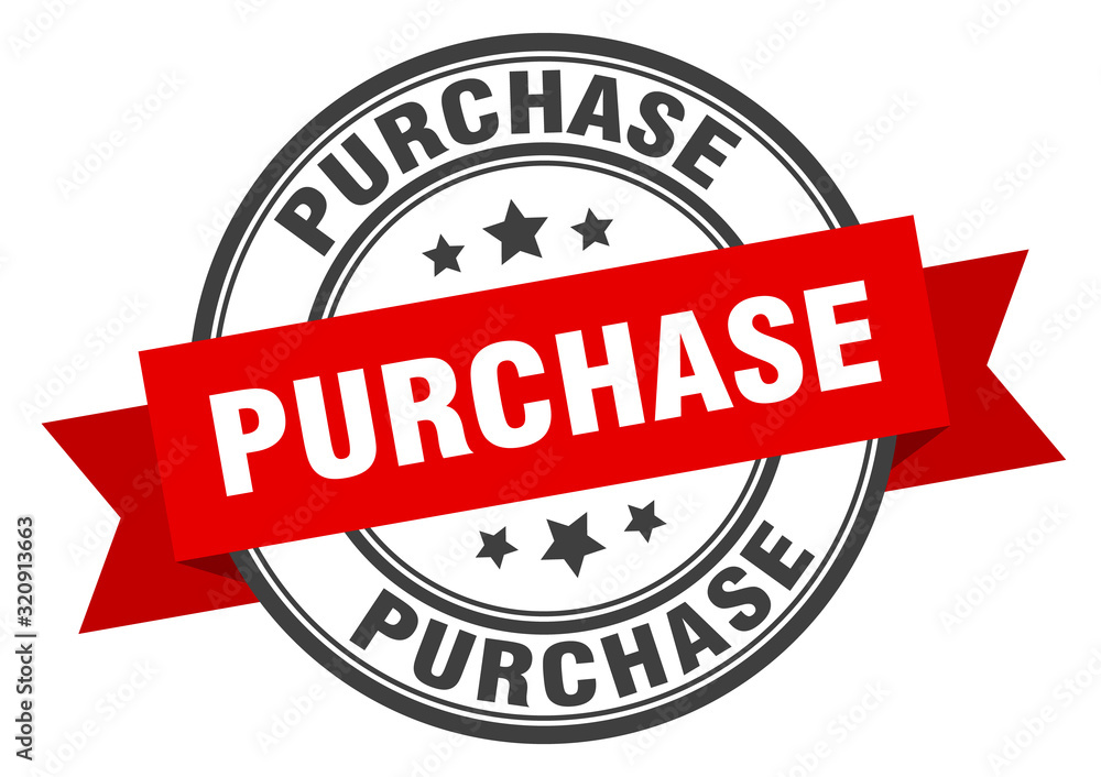 Fototapeta premium purchase label. purchaseround band sign. purchase stamp