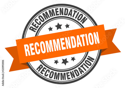 recommendation label. recommendationround band sign. recommendation stamp