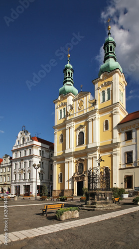 Church of Assumption of Virgin Mary at Large square (Velke namesti) in Hradec Kralove. Czech Republic