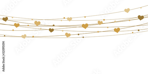hearts on strings background for valentine's day