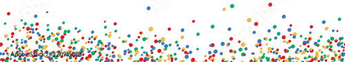 seamless colored confetti on lower border with free space for text
