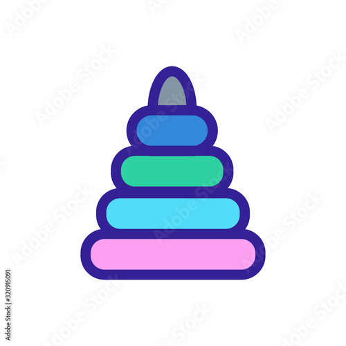 Children pyramid icon vector. A thin line sign. Isolated contour symbol illustration