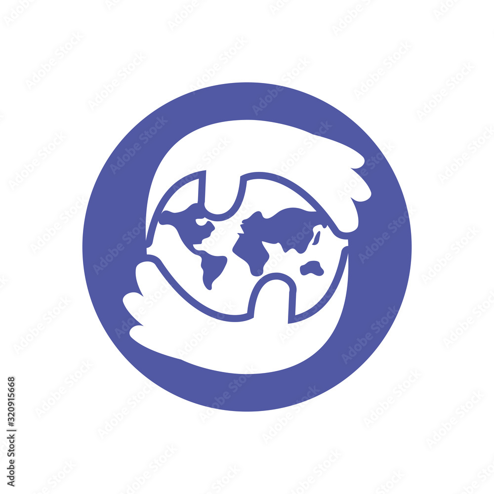 Isolated help hands and world vector design Isolated help hands and world vector design