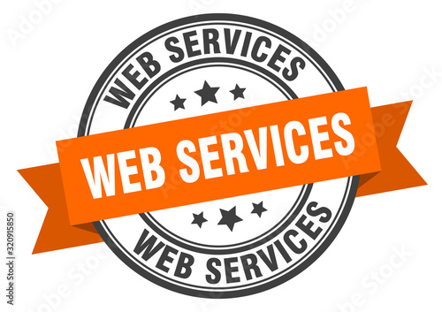 web services label. web servicesround band sign. web services stamp
