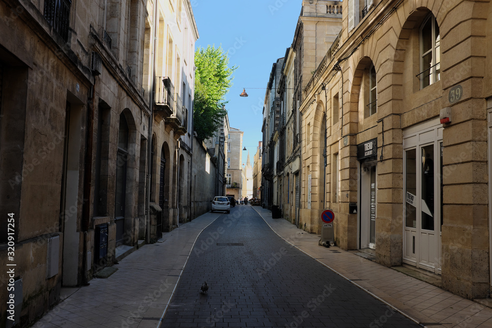 Bordeaux, France - April 26: Capture photo of the street on April 26, 2017 in Bordeaux, France.