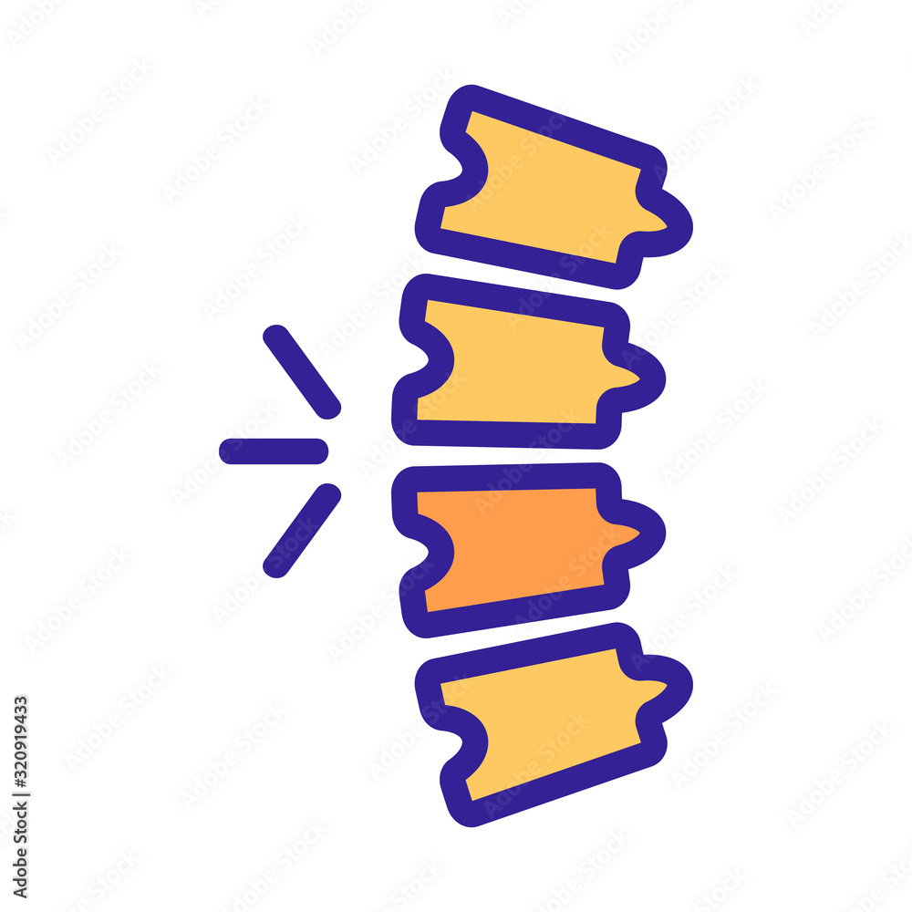 pain in the spine icon vector. A thin line sign. Isolated contour symbol illustration pain in the spine icon vector. A thin line sign. Isolated contour symbol illustration