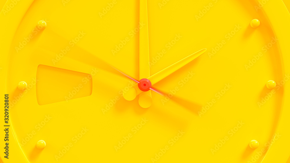 Yellow clock mock-up