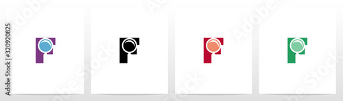 Magnifying Glass On Letter Logo Design F