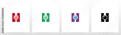 Magnifying Glass On Letter Logo Design H