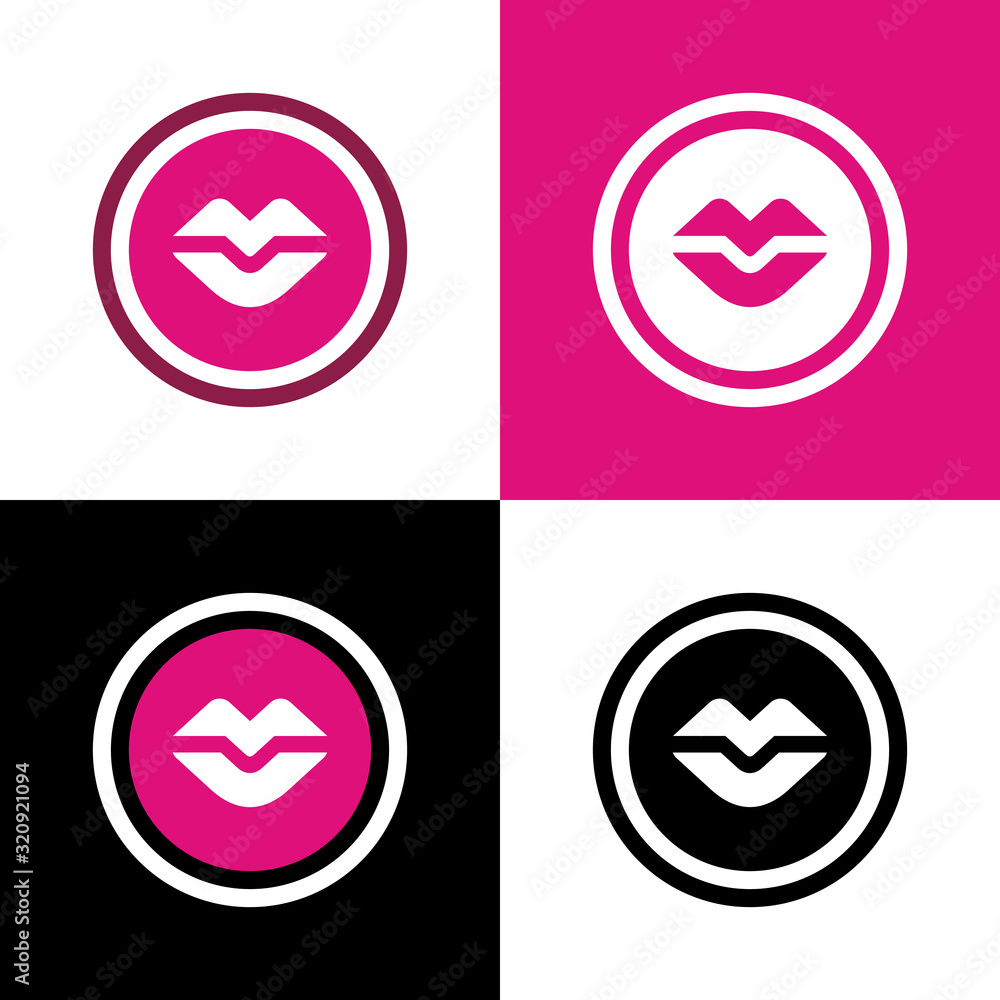 Woman lips icon, red lip concept, human mouth vector illustration Woman lips icon, red lip concept, human mouth vector illustration