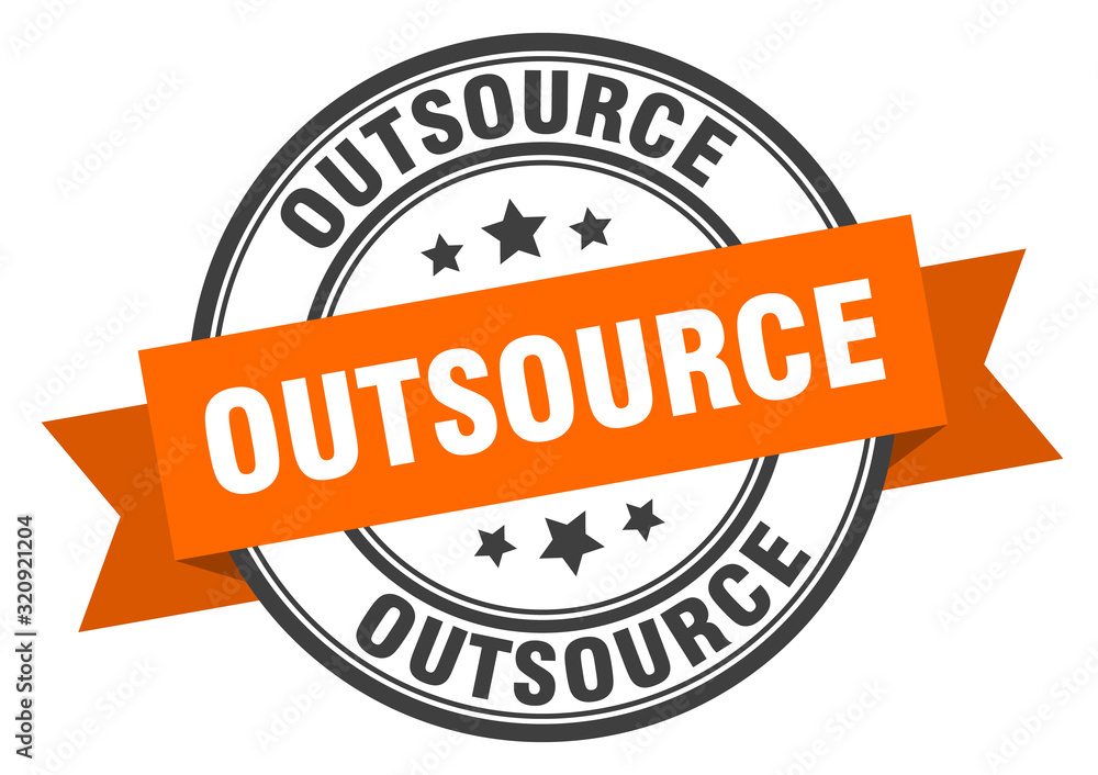 Fototapeta premium outsource label. outsourceround band sign. outsource stamp