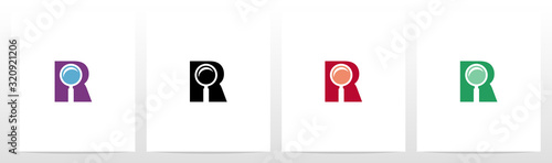 Magnifying Glass On Letter Logo Design R