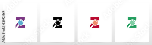 Magnifying Glass On Letter Logo Design Z