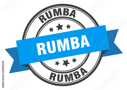 rumba label. rumbaround band sign. rumba stamp