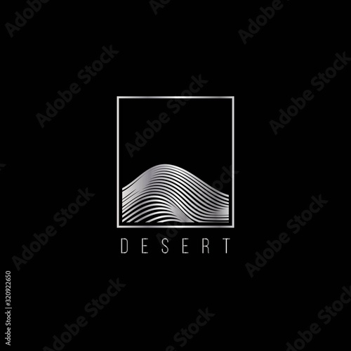 elegant creative desert logo design inspiration.desert in square frame icon