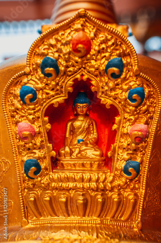 Tibetan gold Stupa. religion simbol photo