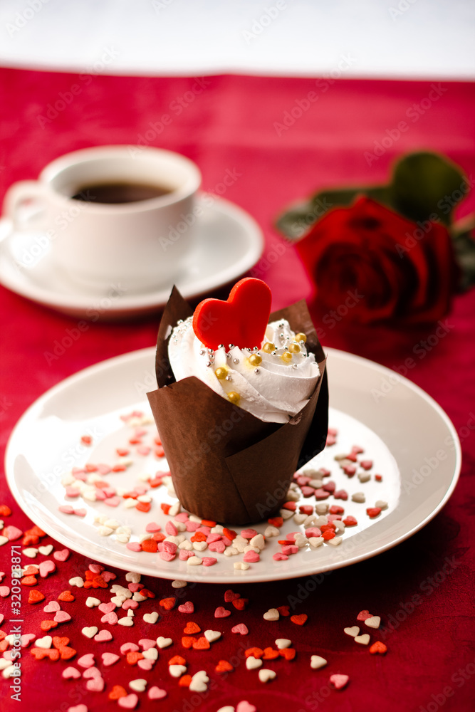 Sweet love cupcakes,,valentines day concept and selrctive focus
