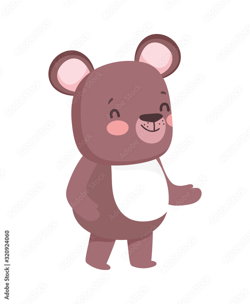 cute brown bear cartoon character on white background cute brown bear cartoon character on white background