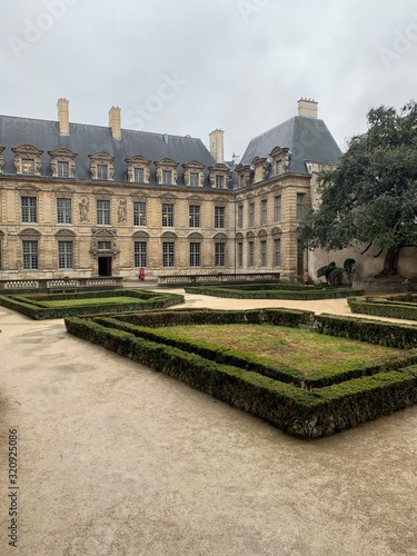 Courtyard at Place des Vosgues in Paris France